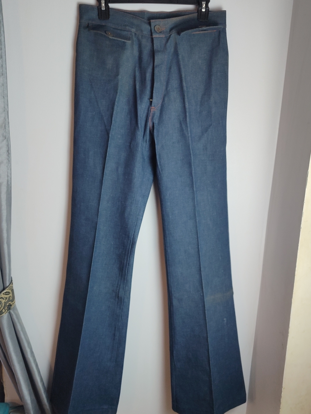 Men's Sedgfield Vintage 70s Dark Wash High-Waist Flare Leg Jeans